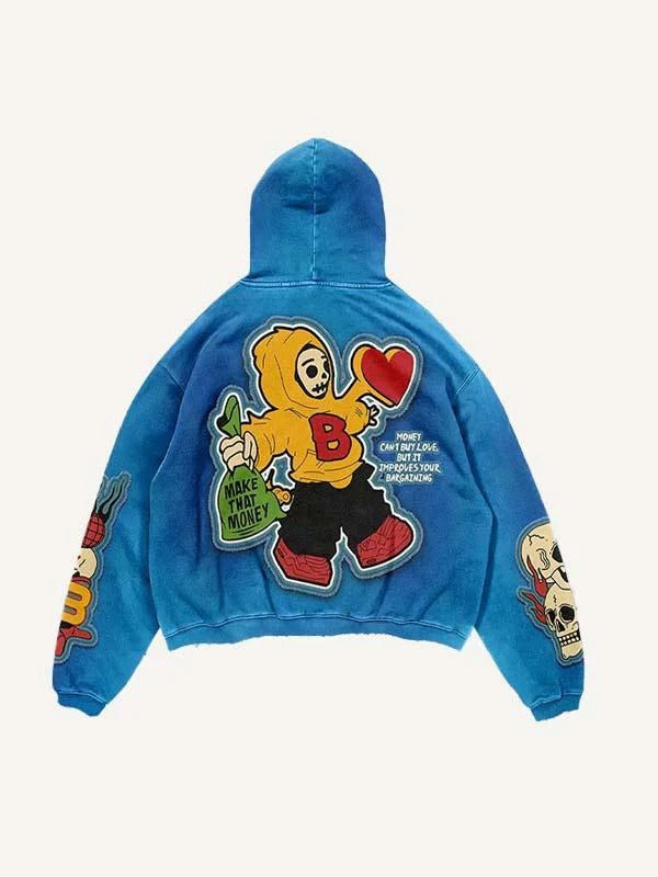 Retro Graffiti Digital Print Hoodie