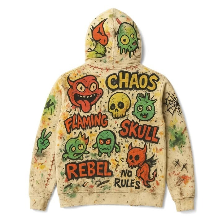 Painted Hoodie Printed Graffiti Sweatshirt
