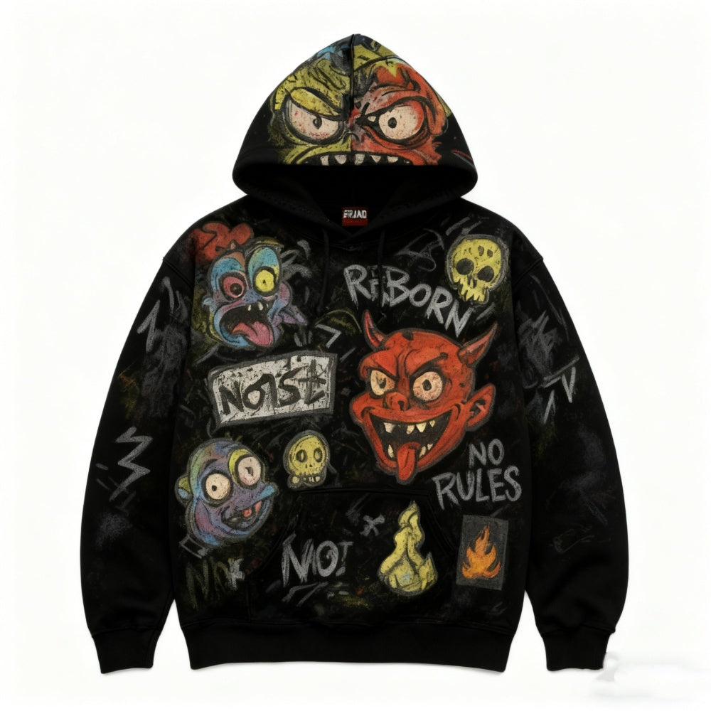 Painted Hoodie Printed Graffiti Sweatshirt